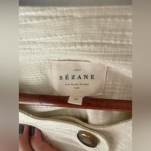 Sezane Lulu Dress Ecru - Size 42 - Picture 5 of 6